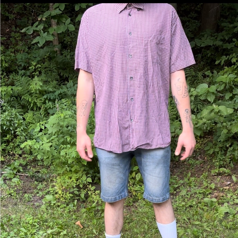 BOSS short sleeve plaid shirt